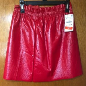 🔥 Firey red pleather mini-skirt from Zara 🔥 🔥